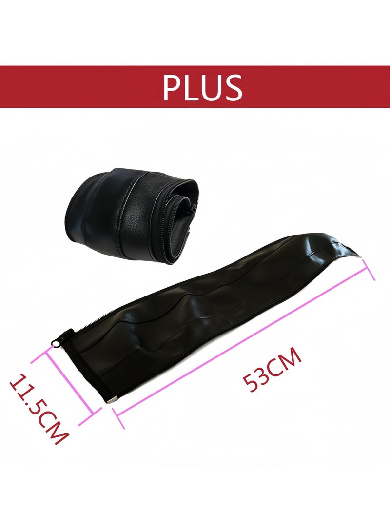 Stroller Handle Cover, PU Leather Pram Handle Protector Stroller, Pushchair Armrest Handle Protector Cover (Black) - Image 2